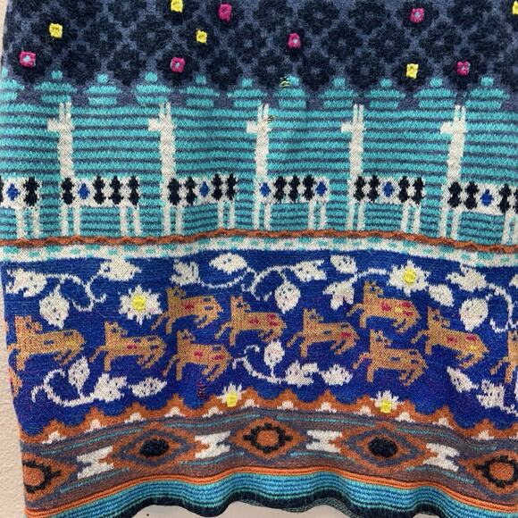 Anthropologie HWR Wool Alpaca Blend Llama Line Sweater Skirt size Small Pencil - Picture 3 of 8